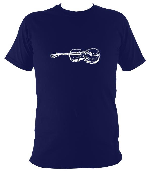 Fiddle Sketch T-Shirt - T-shirt - Navy - Mudchutney