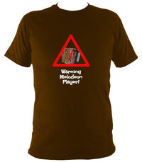 Warning Melodeon Player T-Shirt - T-shirt - Dark Chocolate - Mudchutney