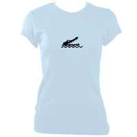 update alt-text with template Crocodile Fitted T-shirt - T-shirt - Light Blue - Mudchutney