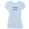 update alt-text with template Smile Happy Looks Good Fitted T-Shirt - T-shirt - Light Blue - Mudchutney