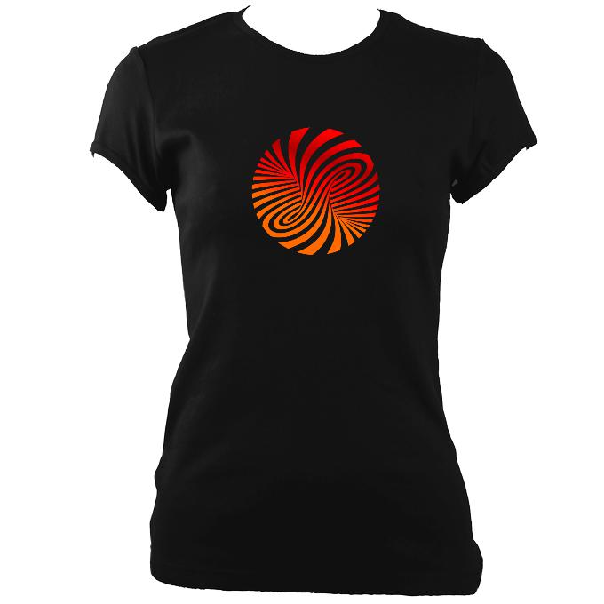 Red Illusion Fitted T-Shirt - T-shirt - Black - Mudchutney