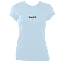 update alt-text with template "Enjoy" Fitted T-shirt - T-shirt - Light Blue - Mudchutney