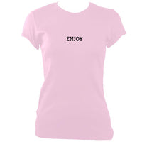 update alt-text with template "Enjoy" Fitted T-shirt - T-shirt - Light Pink - Mudchutney