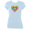 update alt-text with template Rainbow Heart Fitted T-Shirt - T-shirt - Light Blue - Mudchutney