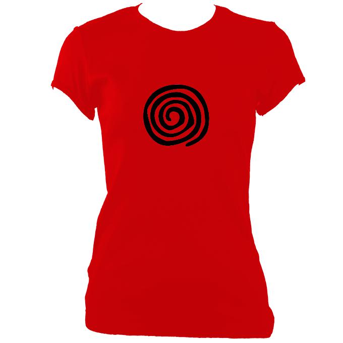 update alt-text with template Spiral Fitted T-Shirt - T-shirt - Red - Mudchutney