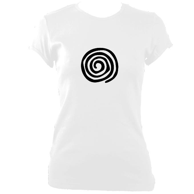 Spiral Fitted T-Shirt - T-shirt - White - Mudchutney