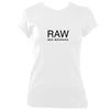 update alt-text with template Reg Meuross "Raw" Ladies Fitted T-shirt - T-shirt - White - Mudchutney