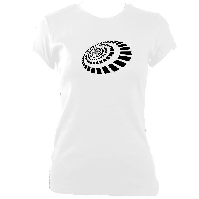 update alt-text with template Spiral Blocks Ladies Fitted T-shirt - T-shirt - White - Mudchutney