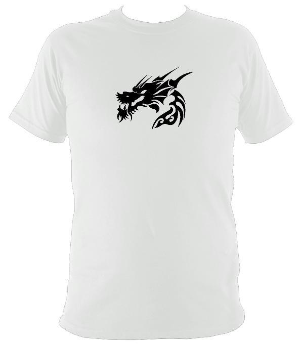 Tribal Tattoo Style Dragon Head T-shirt - T-shirt - White - Mudchutney