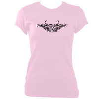 update alt-text with template Tribal Bull Ladies Fitted T-shirt - T-shirt - Light Pink - Mudchutney