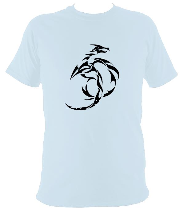 Tribal Dragon T-shirt - T-shirt - Light Blue - Mudchutney