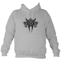 Tribal Sabre Tooth Hoodie-Hoodie-Heather Grey-Mudchutney