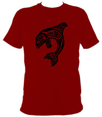 Tribal Style Shark T-shirt - T-shirt - Cardinal Red - Mudchutney