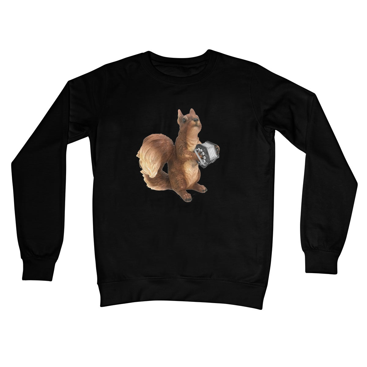 Concertina Playing Squirrel Crew Neck Sweatshirt