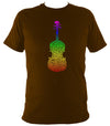 Rainbow Dotted Fiddle T-shirt - T-shirt - Dark Chocolate - Mudchutney