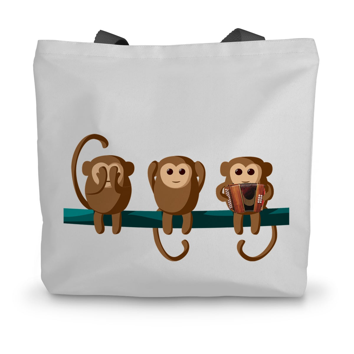 Play No Melodeon Monkeys Canvas Tote Bag