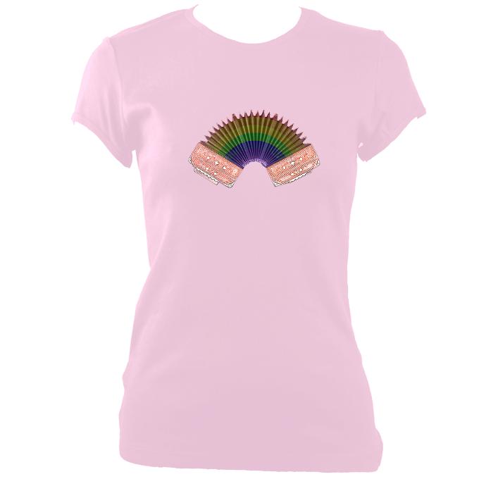 update alt-text with template Rainbow Accordion Ladies Fitted T-shirt - T-shirt - Light Pink - Mudchutney