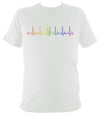Rainbow Coloured Heartbeat Fiddle T-shirt - T-shirt - White - Mudchutney