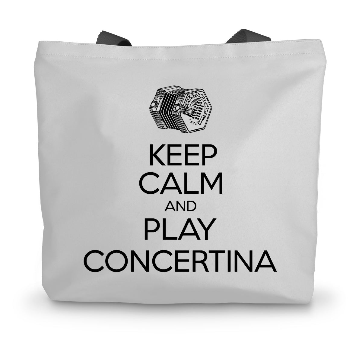 Keep Calm & Play English Concertina Canvas Tote Bag