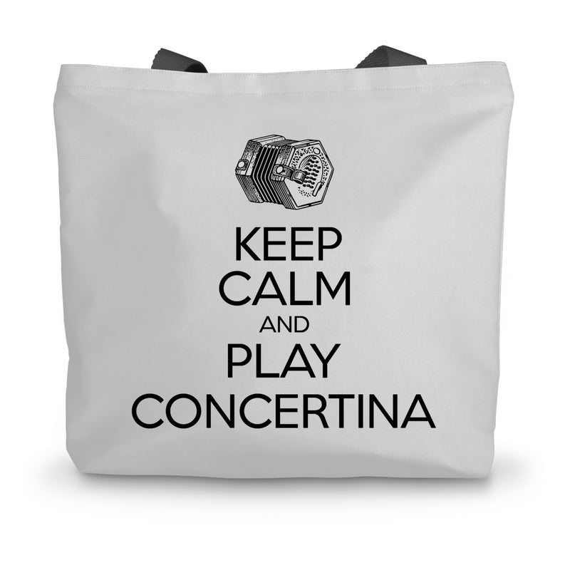 Keep Calm & Play English Concertina Canvas Tote Bag