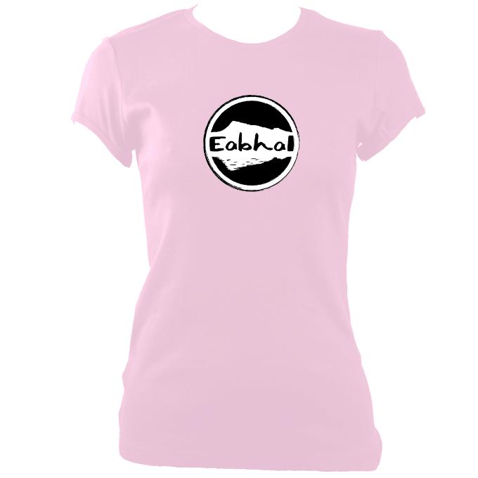 update alt-text with template Eabhal Large Logo Ladies Fitted T-shirt - T-shirt - Light Pink - Mudchutney