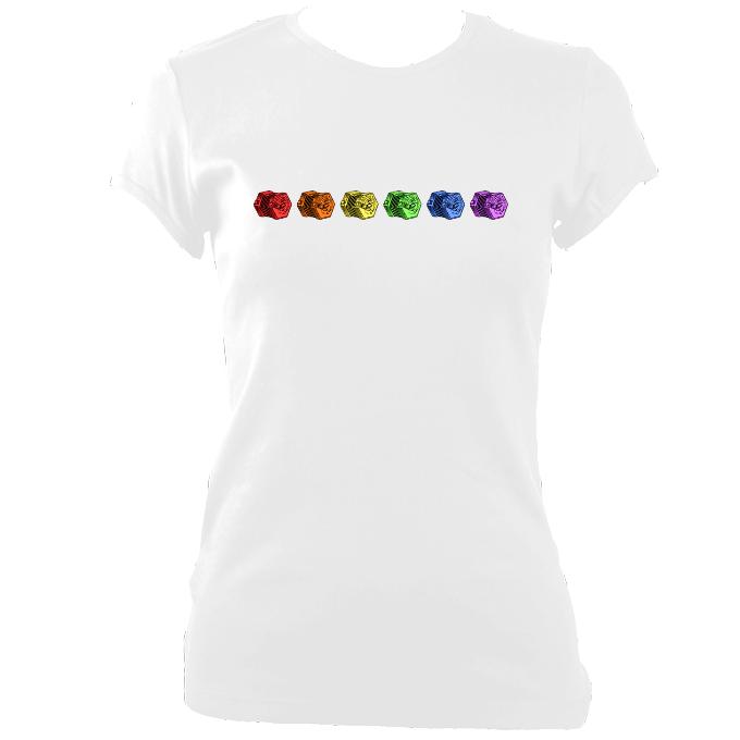 update alt-text with template Rainbow of Concertinas Ladies Fitted T-shirt - T-shirt - White - Mudchutney