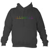Heartbeat Concertina in Rainbow Colours Hoodie-Hoodie-Charcoal-Mudchutney