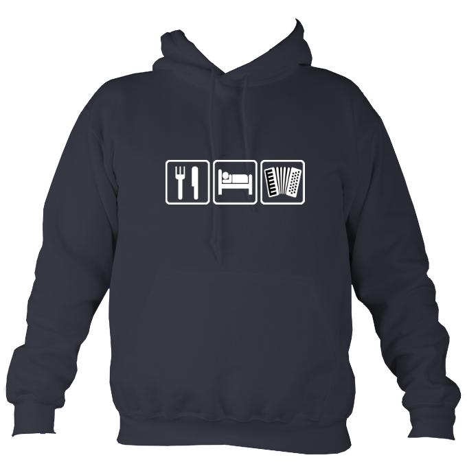 Eat, Sleep, Play Accordion Hoodie-Hoodie-Denim-Mudchutney