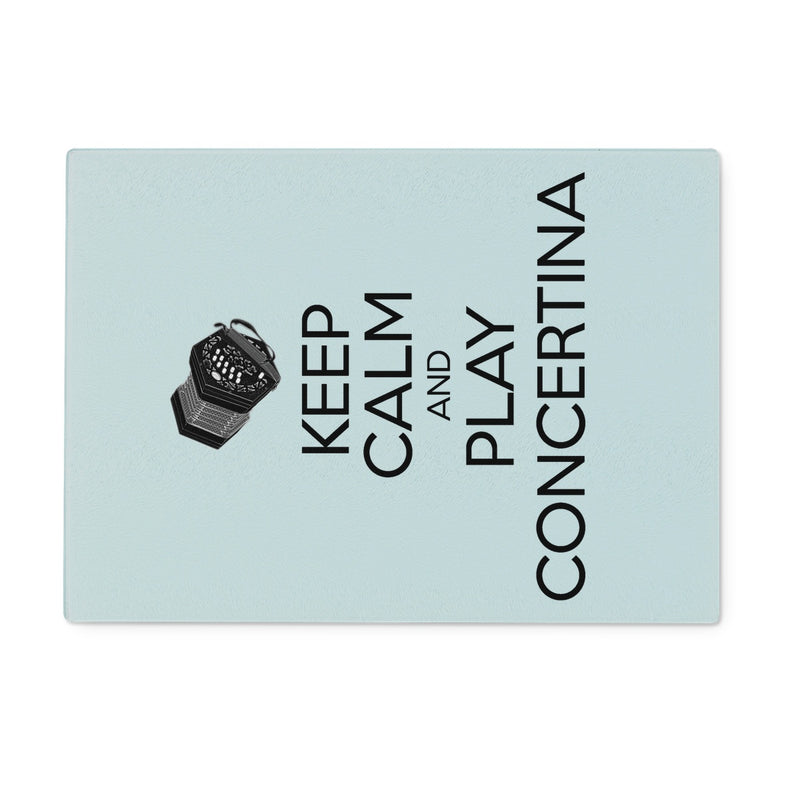 Keep Calm & Play Anglo Concertina Glass Chopping Board