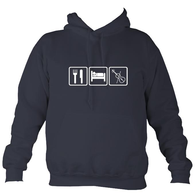 Eat, Sleep, Play Fiddle Hoodie-Hoodie-Denim-Mudchutney