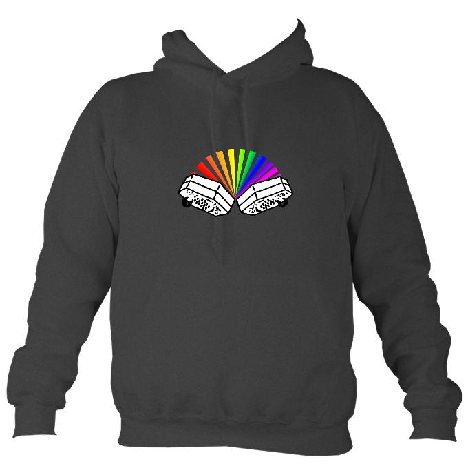 Rainbow Concertina Hoodie-Hoodie-Charcoal-Mudchutney