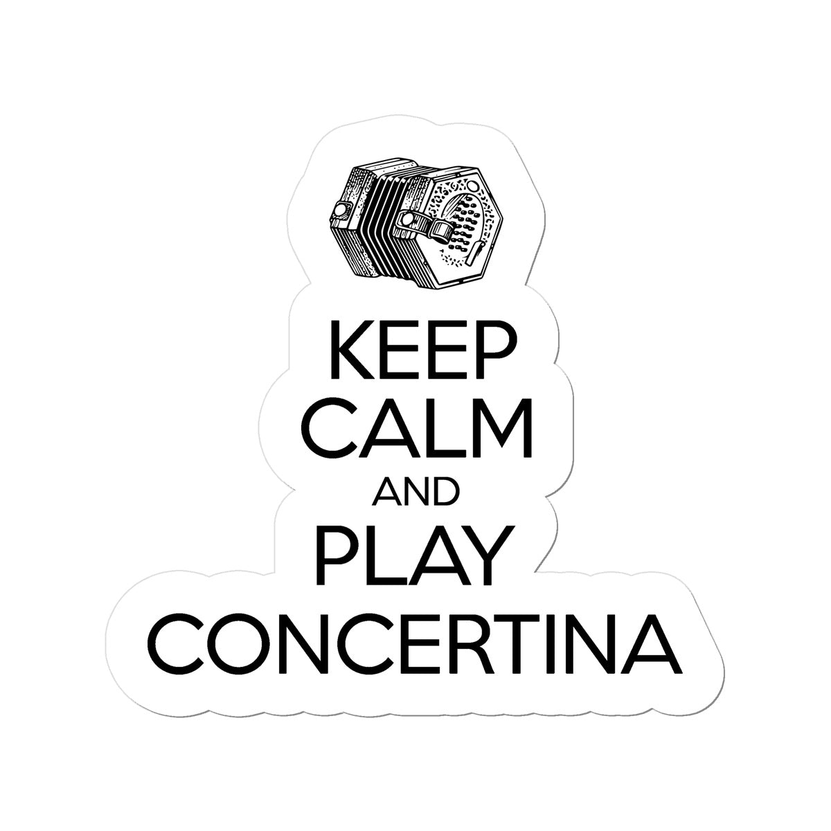 Keep Calm & Play English Concertina Sticker