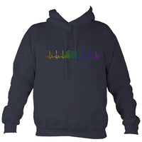 Heartbeat Melodeon in Rainbow Colours Hoodie-Hoodie-Denim-Mudchutney