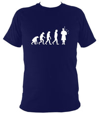 Evolution of Bagpipe Players T-shirt - T-shirt - Navy - Mudchutney