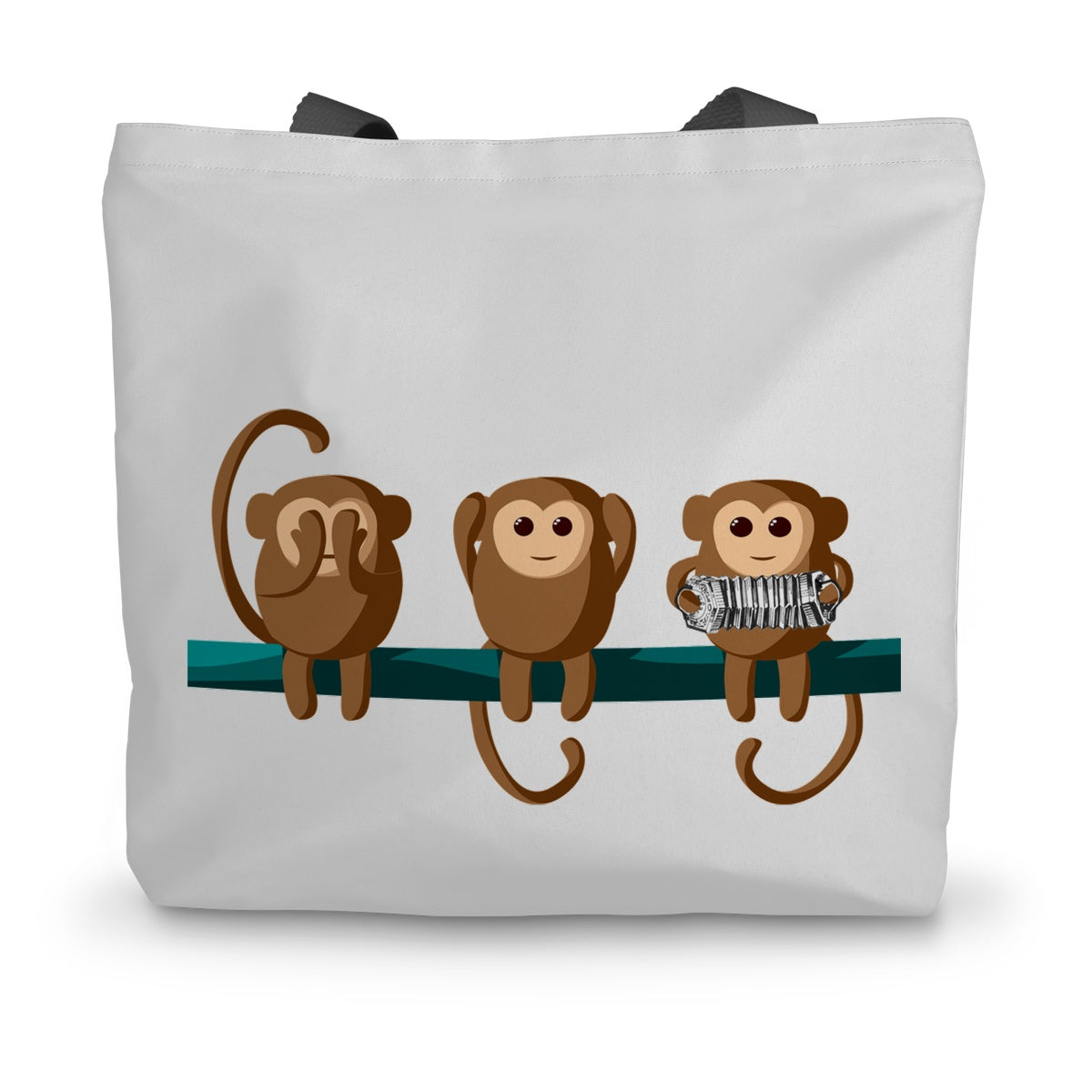 Play No Concertina Monkeys Canvas Tote Bag