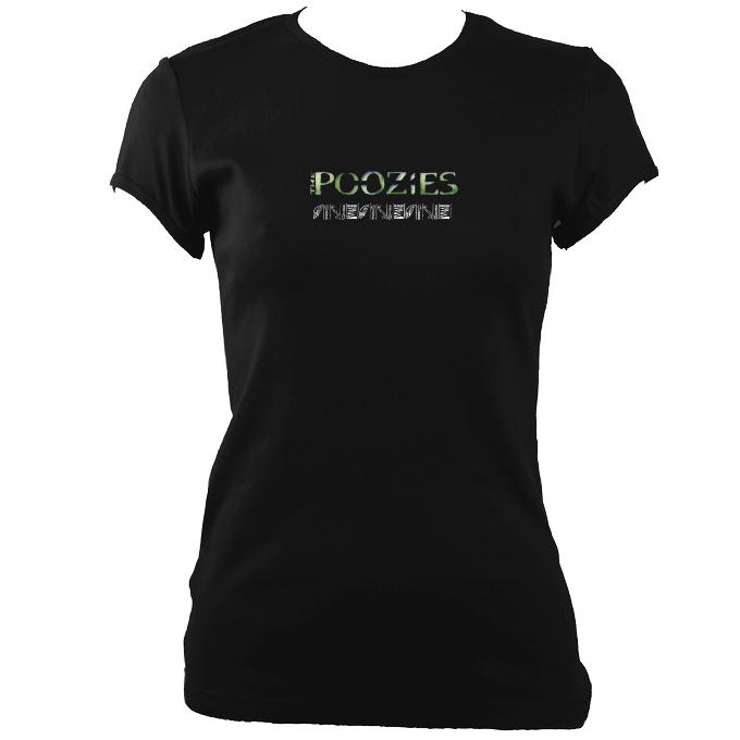 update alt-text with template The Poozies Retro Ladies Fitted T-Shirt - T-shirt - Black - Mudchutney