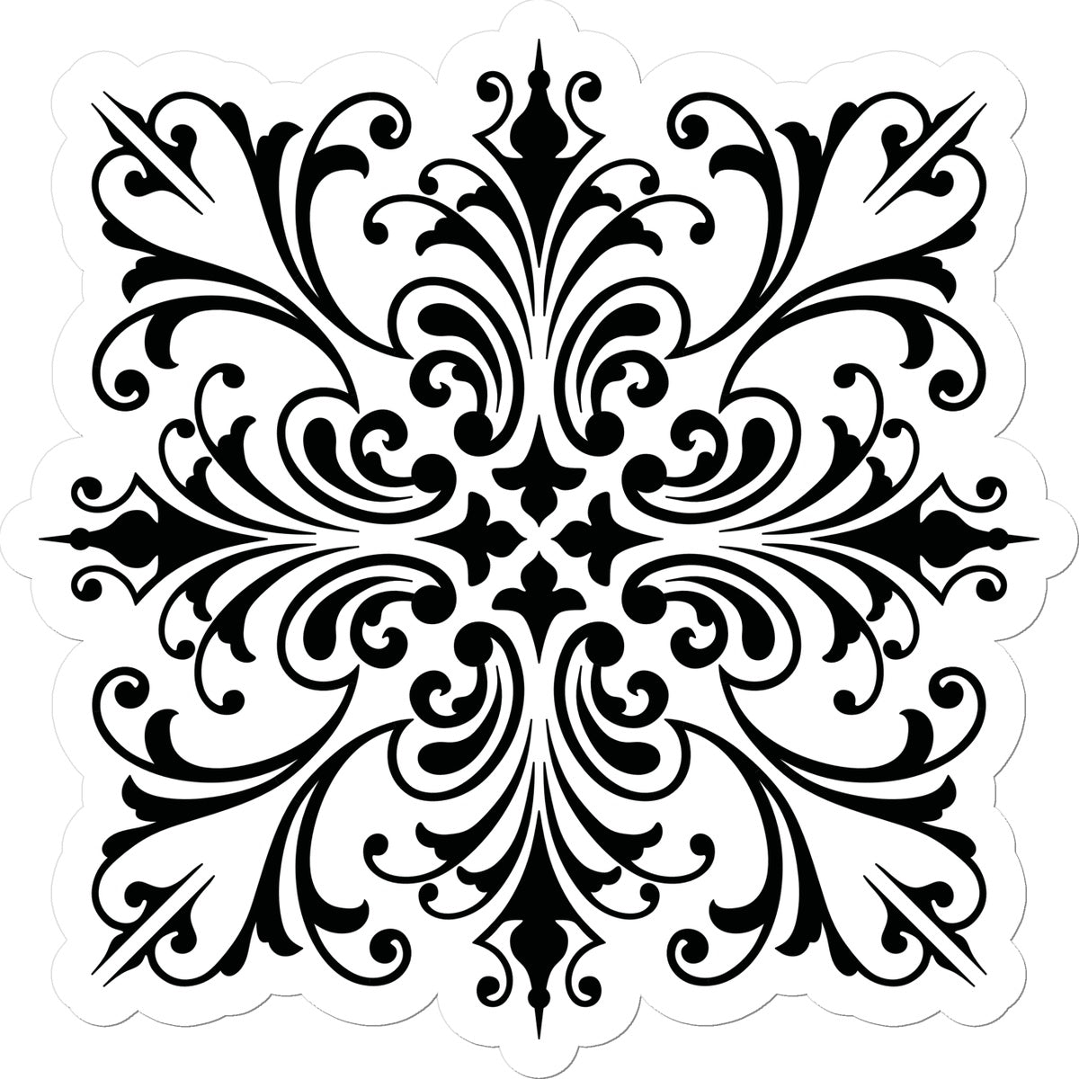 Ornamental Square Sticker
