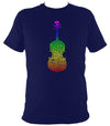 Rainbow Dotted Fiddle T-shirt - T-shirt - Navy - Mudchutney