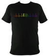 Heartbeat Accordion in Rainbow Colours T-shirt - T-shirt - Black - Mudchutney