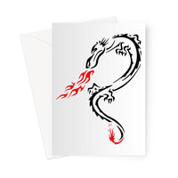 Tribal Dragon Breathing Fire Greeting Card