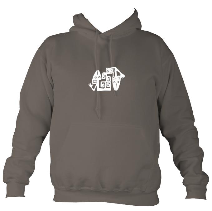 South American Iguana Cave Drawing Hoodie-Hoodie-Mocha brown-Mudchutney