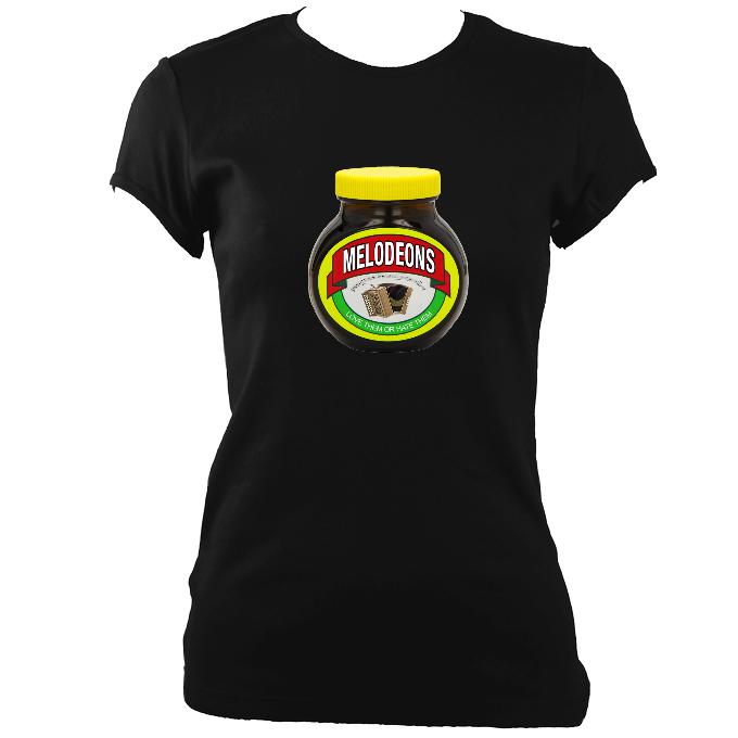 Melodeons - Love or Hate them Ladies Fitted T-shirt - T-shirt - Black - Mudchutney