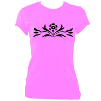 update alt-text with template Flower Ladies Fitted T-shirt - T-shirt - Azalea - Mudchutney