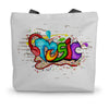 Music Graffiti Art Canvas Tote Bag