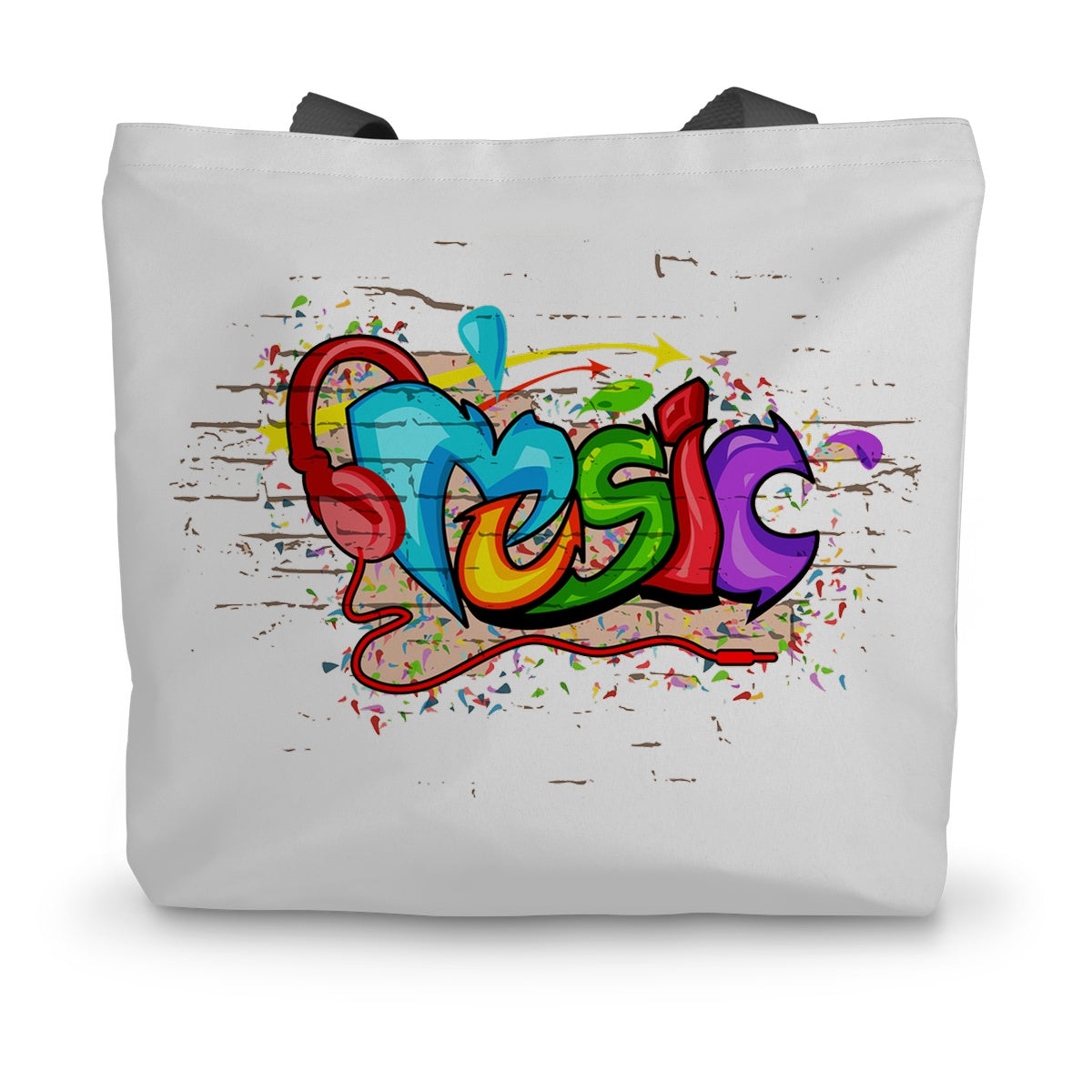 Music Graffiti Art Canvas Tote Bag