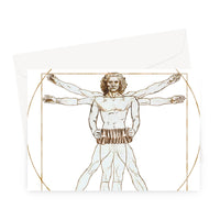 Da Vinci Vitruvian Man Concertina Greeting Card