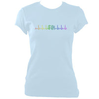 update alt-text with template Rainbow Coloured Heartbeat Melodeon Fitted T-shirt - T-shirt - Light Blue - Mudchutney