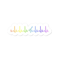 Rainbow Heartbeat Guitar Sticker