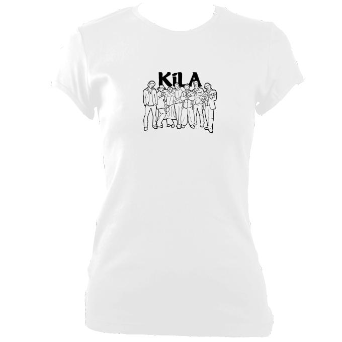 update alt-text with template Kila Sketch Ladies Fitted T-shirt - T-shirt - White - Mudchutney