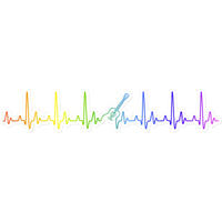 Rainbow Heartbeat Guitar Sticker